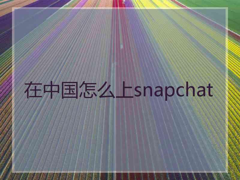 在中国怎么上snapchat
