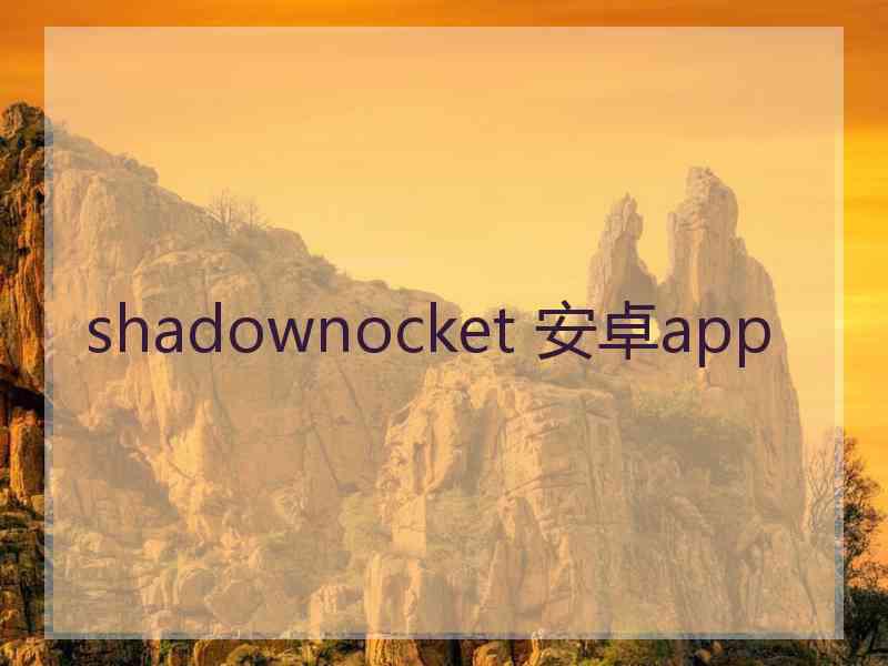 shadownocket 安卓app