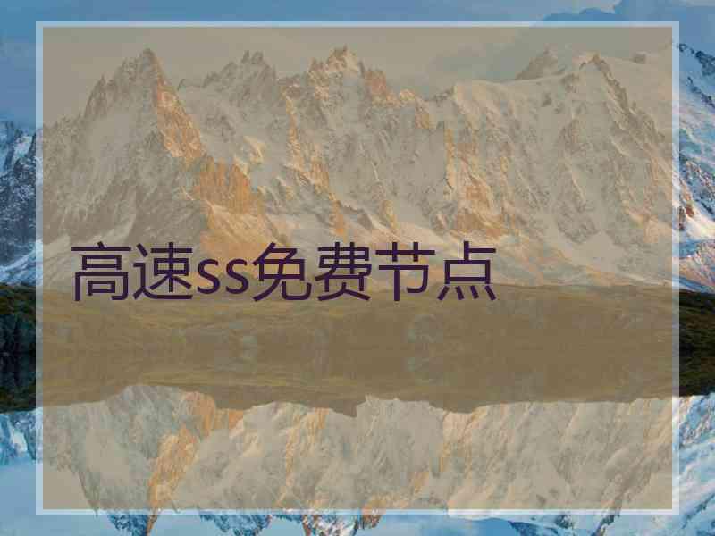 高速ss免费节点