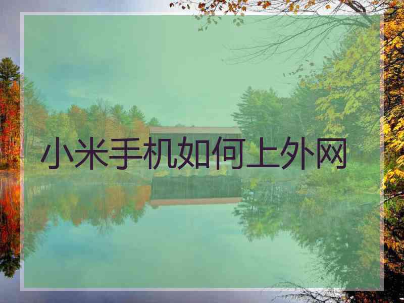 小米手机如何上外网