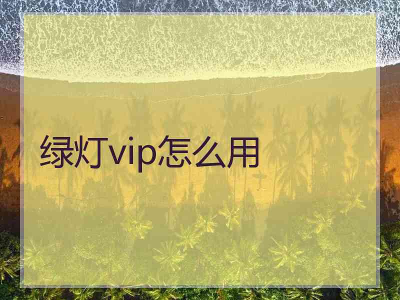 绿灯vip怎么用