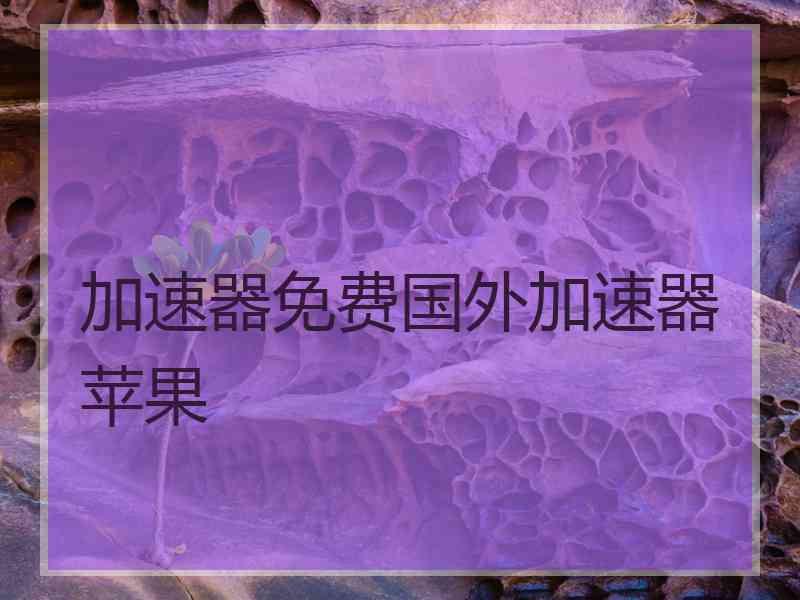 加速器免费国外加速器苹果