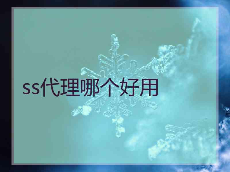 ss代理哪个好用