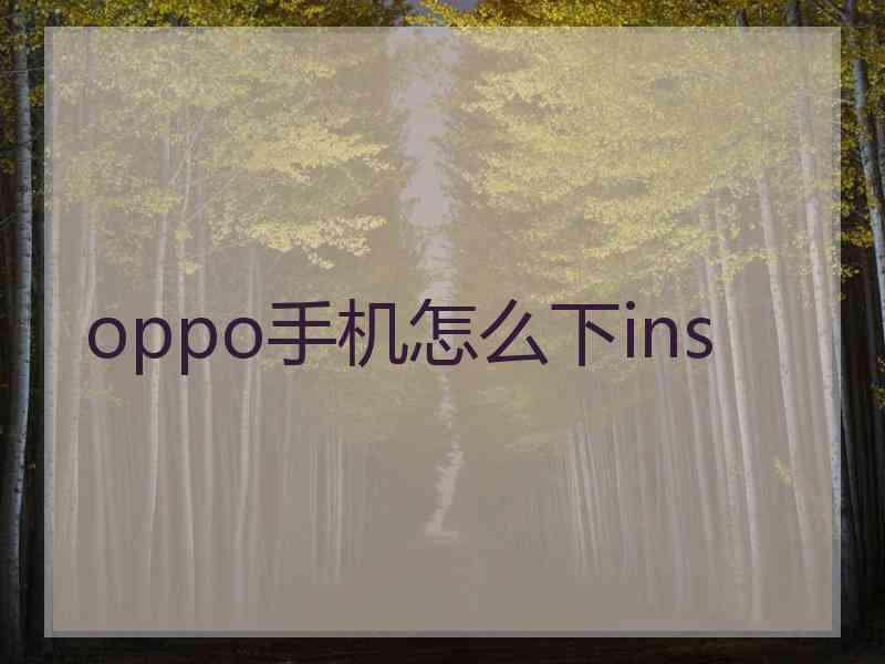 oppo手机怎么下ins