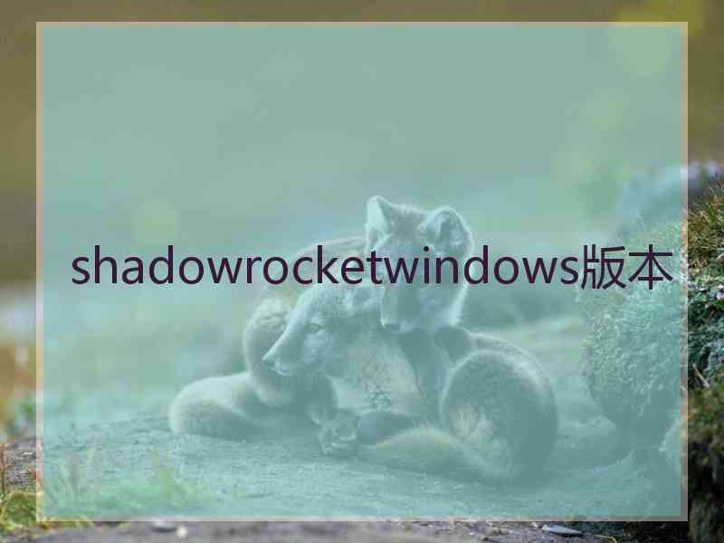 shadowrocketwindows版本