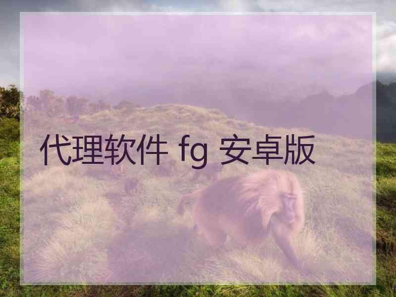 代理软件 fg 安卓版