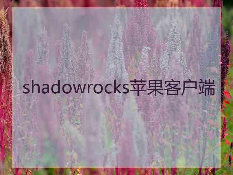 shadowrocks苹果客户端