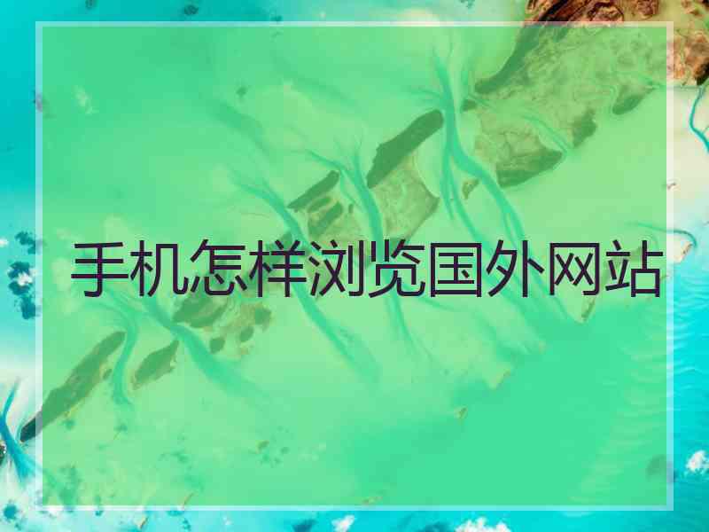 手机怎样浏览国外网站