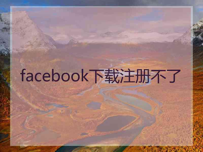 facebook下载注册不了