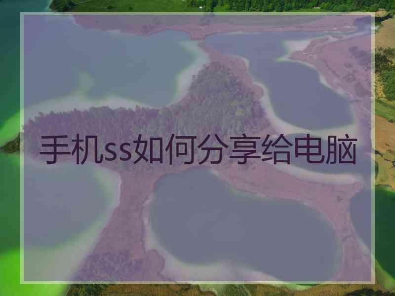 手机ss如何分享给电脑
