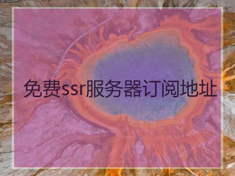 免费ssr服务器订阅地址
