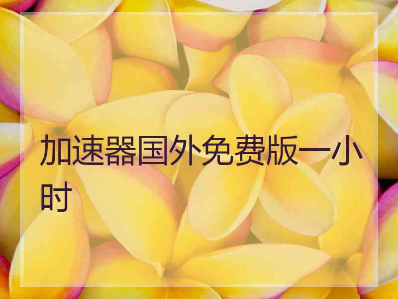 加速器国外免费版一小时