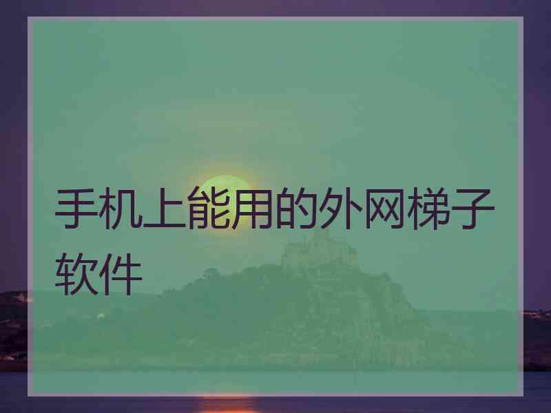手机上能用的外网梯子软件