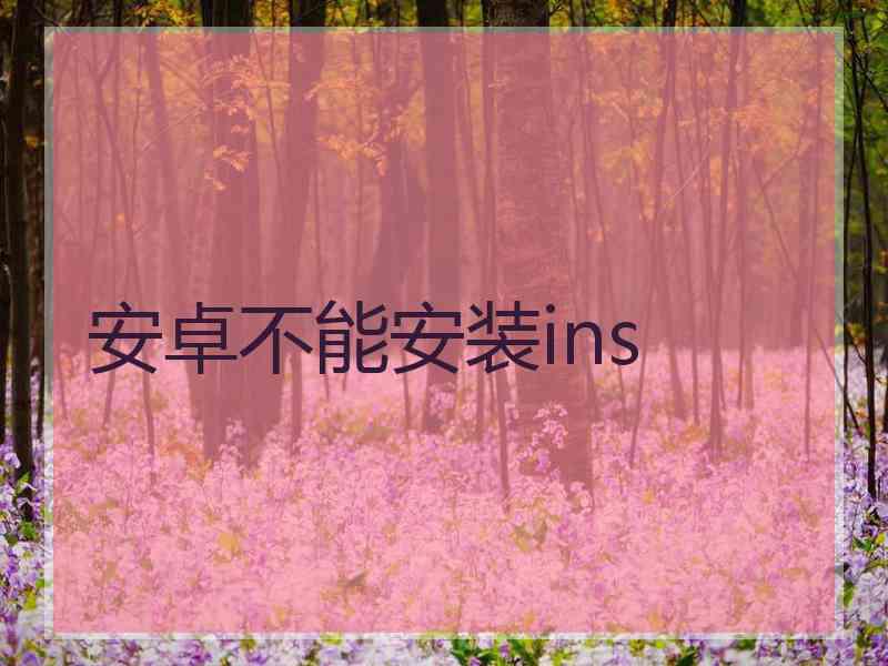安卓不能安装ins