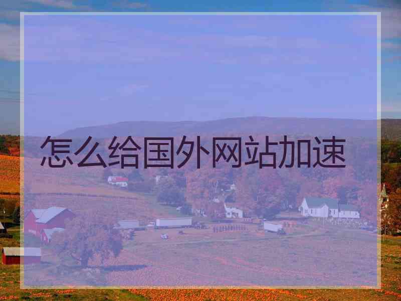 怎么给国外网站加速