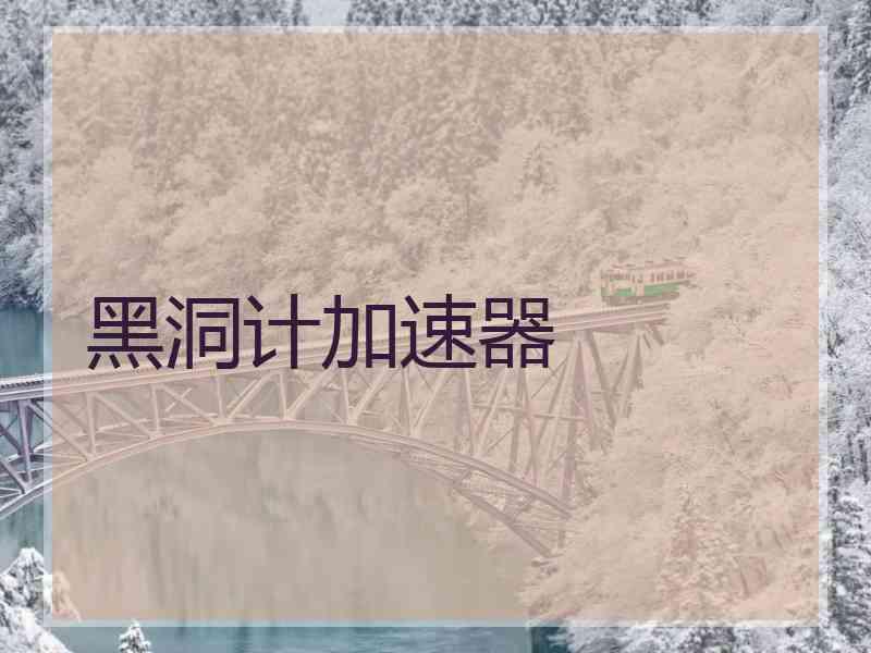 黑洞计加速器