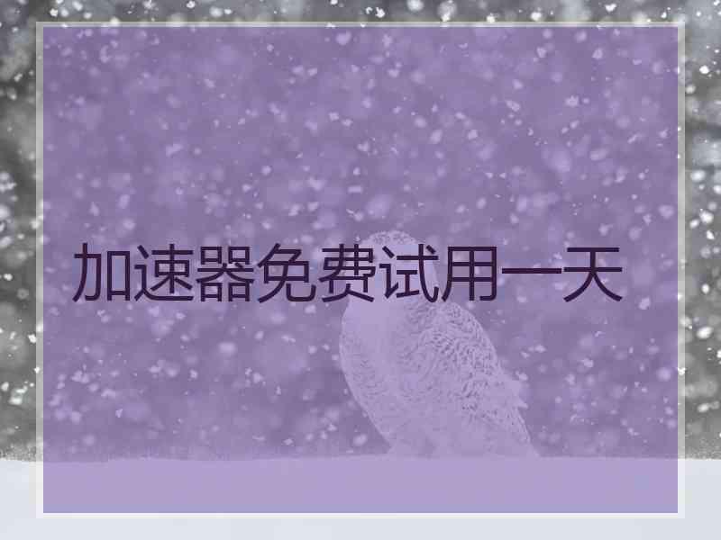 加速器免费试用一天