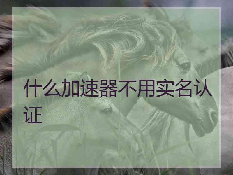 什么加速器不用实名认证