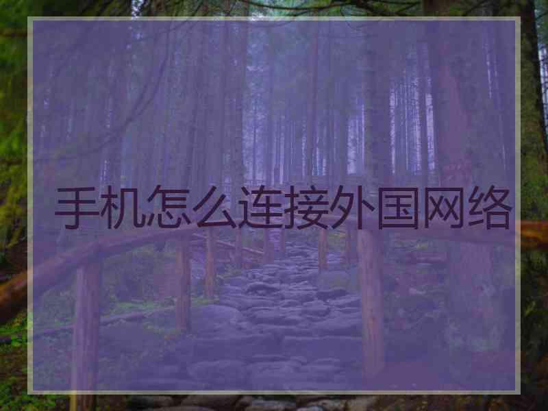 手机怎么连接外国网络