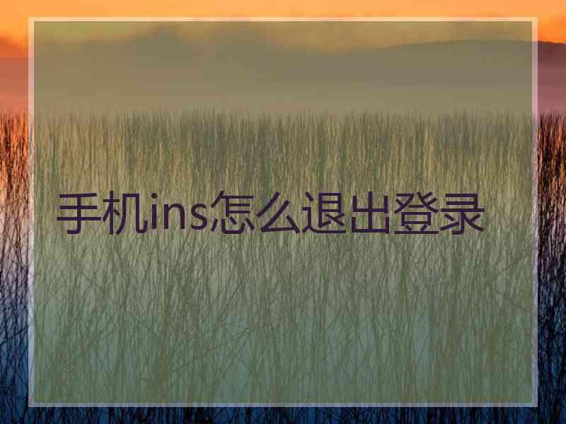 手机ins怎么退出登录