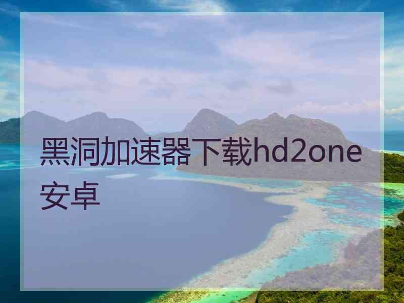 黑洞加速器下载hd2one安卓