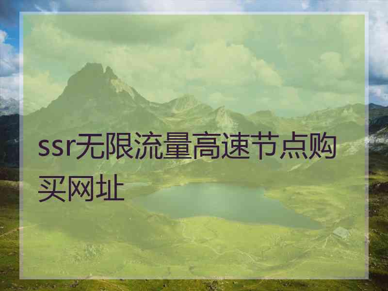 ssr无限流量高速节点购买网址