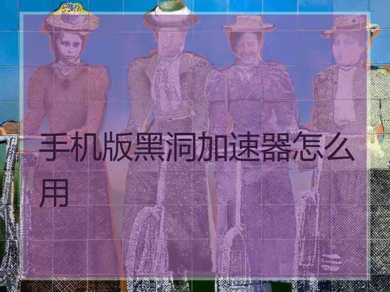 手机版黑洞加速器怎么用
