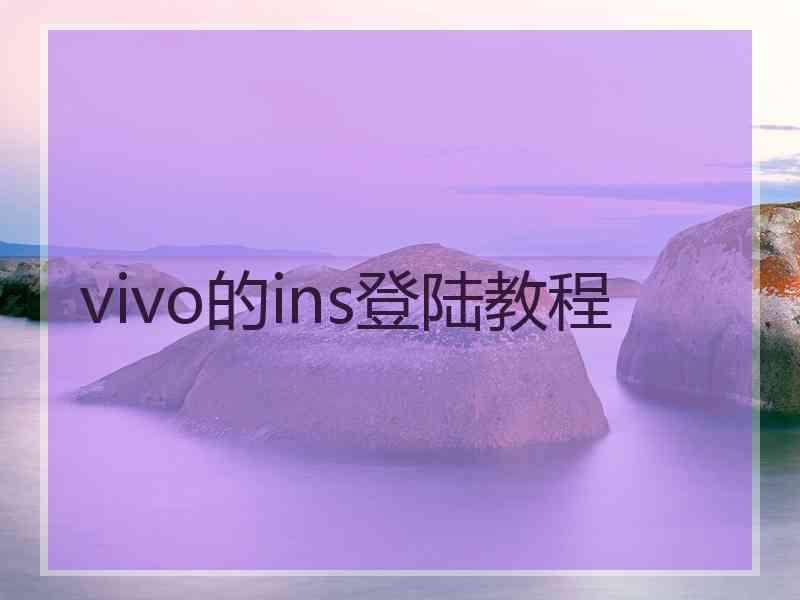 vivo的ins登陆教程