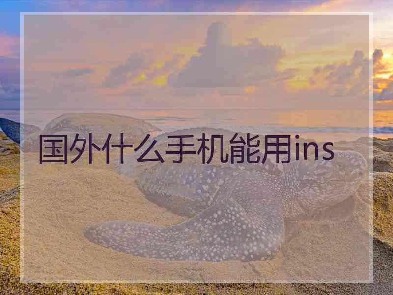 国外什么手机能用ins